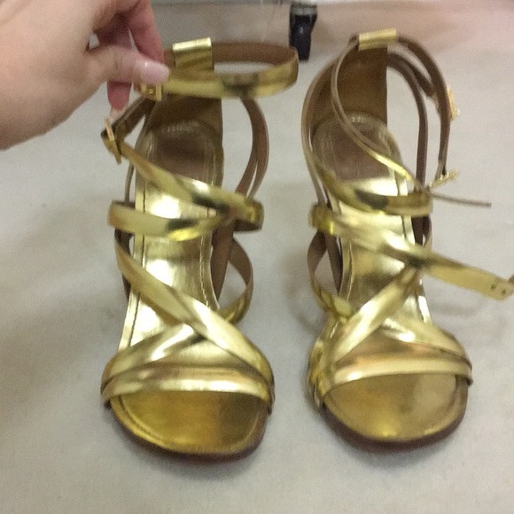 Tory Burch Gold Stappy Stilettos - Picture 4 of 6